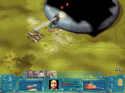 Oft verstecken sich irgendwo noch ein, zwei letzte Aliens, die wir ewig suchen müssen. Hier sind zwei im Ufo geblieben, wir semmeln blind eine Rakete rein. 