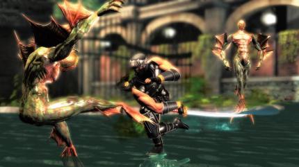 Der schwarze Wundermensch: Ryu kann auf Wasser laufen und dabei ordentlich mit den Fäusten austeilen. 