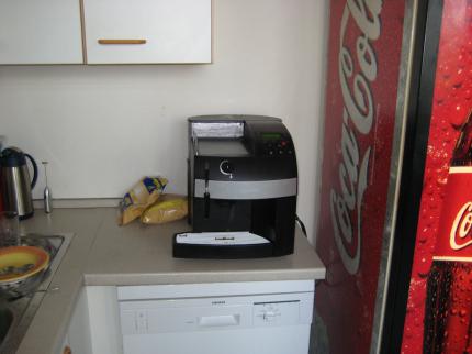 Kaffeeautomat, morgens dicht belagert