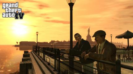 Niko Bellic (l.) und Officer McReary beim Plausch (GTA IV)