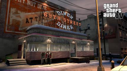 Von außen ein typisch-amerikanisches Diner. (GTA IV)