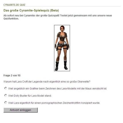 Das große Cynamite-Spielequiz: Betaphase