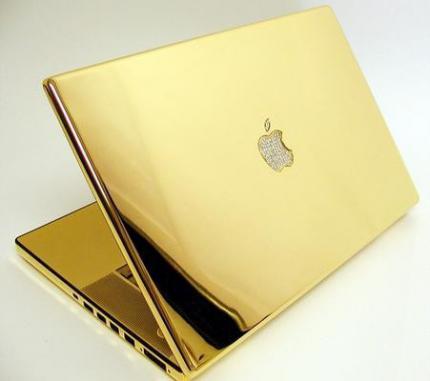 MacBook mit Gold &amp; Diamanten 