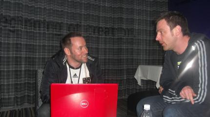 Andy im Gespräch mit FIFA-Producer David Rutter