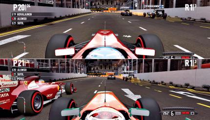 F1 2011 im Test - Kann sich sehen lassen: Im Splitscreen muss man nur geringe Optikeinbußen in Kauf nehmen.