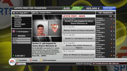 Detailtreue: Der Karriere-Modus in FIFA 12 wurde verbessert
und ist viel authentischer als bei PES 2012.
