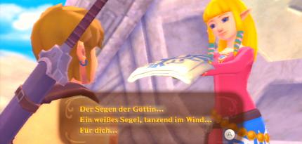 The Legend of Zelda: Skyward Sword für Wii im Test - Zelda ist auch im neuen Abenteuer stark entführungsgefährdet.