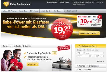 Eines der Angebote für Kabel-Internet