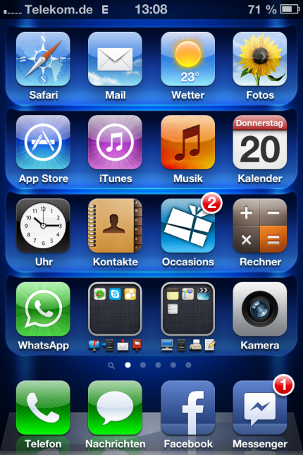 Auf dem Home-Screen hat sich wenig verändert.