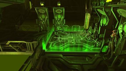 Star Trek Online: Bei der Bord-Infiltration sollten sich Helden aus gesundheitlichen Gründen nicht auf die grünen Energiefelder stellen.