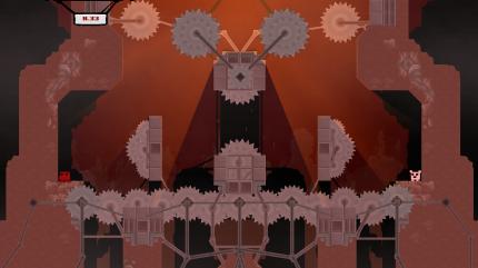 Wut: In der 'normalen' Welt sind es vielleicht halb so viele Kreissägen. (Super Meat Boy) (PC-Screenshot)