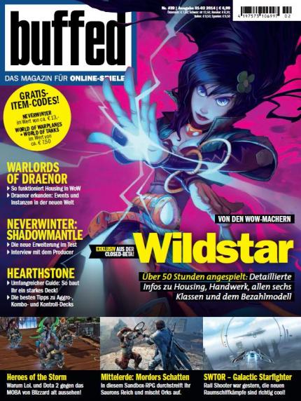 Cover der buffed 01-02/2014, Titelthema Wildstar