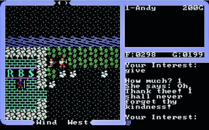 Guter Held: Wer streng nach den acht Tugenden leben möchte, muss auch ab und an armen Bettlern Geld spenden (hier ein Screenshot aus Richard Garriotts Kultspiel Ultima IV)