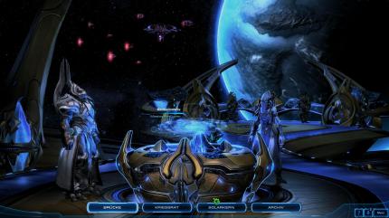 Mobiler Stützpunkt: Von dem Protoss-Raumschiff namens Speer von Adun begeben wir uns in neue Missionen.