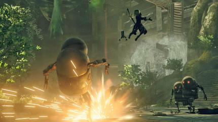 Effektvoll: Es wird definitiv mehr Spielfiguren als 2B geben. Ob auch andere Feinde als Roboter auftauchen, ist allerdings noch nicht sicher. (PS4)
