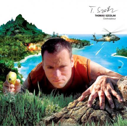 Far Cry: In den Editorials nach dem Relaunch 2006 ließen die Layouter Frank Pfründer, Tina Arnold und Jule Brussig Chefredakteur Thomas regelmäßig mit Spiele-Artworks verschmelzen.
