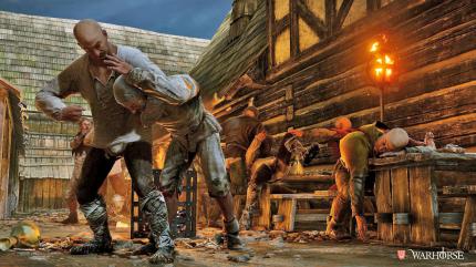 Das Leben war hart: Abends treffen sich die Dorfbewohner in der Taverne, um zu trinken, zu karteln und natürlich um sich zu prügeln. (PC)