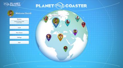 Hauptmenü von Planet Coaster