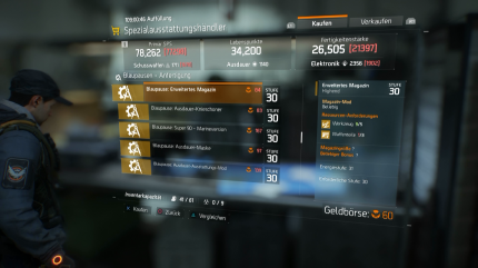 Mit paar Phoenix Credits kauft man sich in The Division schnell brauchbare Ausrüstung zusammen. Was man auf dem Schlachtfeld findet, ist hingegen meist Schrott.