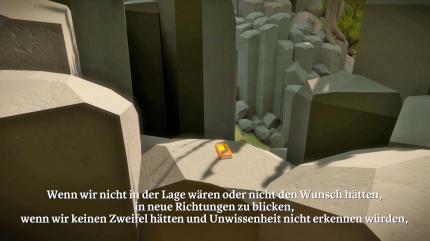 Audiomemo: Auf der Insel liegen etwa 20 Aufnahmegeräte herum, die euch zumeist mit Aussagen von Philosophen der Vergangenheit konfrontieren. (PS4)