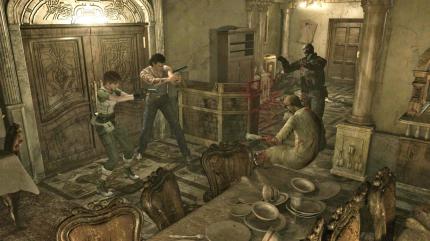 Fairer Kampf: Zwei Zombies gegen zwei Menschen - in Resident Evil Zero ist man zusammen mit Sträfling Billy unterwegs, der beim Kämpfen hilft. (PS4)