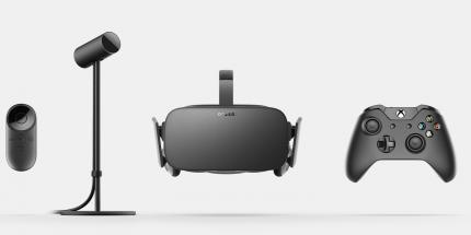 Saubere Front: Im Gegensatz zur verspielteren Vive-Vorderansicht gibt sich Oculus Rift kühl, technisch und glatt. (Oculus Rift)