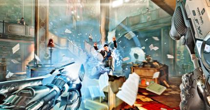 Schockierend: 
Mit der neuen Taser-Augmentierung betäubt ihr Feinde. Eure Waffen könnt ihr natürlich auch verbessern und mithilfe neuer Teile anpassen. (PC)