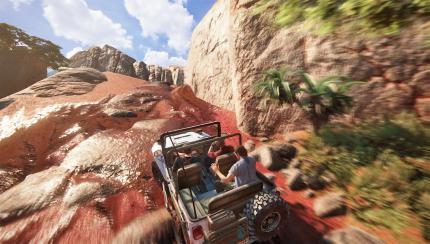 Spielerische Vielfalt: 
Während der Großteil des Abenteuers schlauchförmig gestaltet ist, sorgt die Jeepfahrt durch das recht offene Madagaskar für willkommene Abwechslung. (PS4)