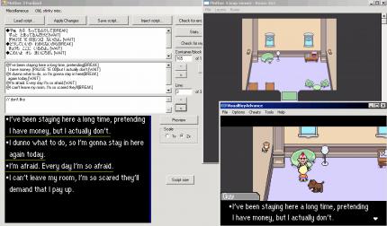 Mit dieser Oberfläche arbeitete Clyde Mandelin an seiner Übersetzung von Mother 3. Änderungen lassen sich so schnell implementieren und verfolgen.