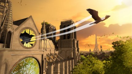 Als Adler könnt ihr die französische Hauptstadt frei erkunden. Dabei gilt es jede Menge Sammelstücke zu finden.
