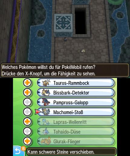Mit Pokémobil stehen euch alle Wege offen. Zumindest wenn ihr die richtige Funktion habt. Hier braucht ihr Machomei.