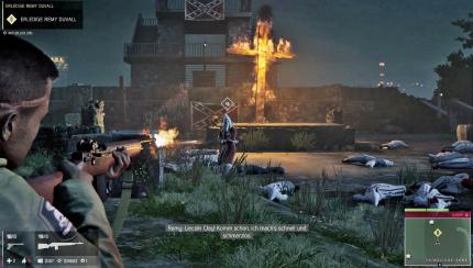 Ku-Klux-Klan: 
Die Kapuzenträger sind uns netterweise vor die Flinte gelaufen und das tut Anführer Remy auch gerade. (PS4)
