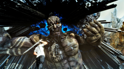 Noctis gegen Goliath: 
Der Titan ist nicht gut auf den Prinzen zu sprechen. Zu großen Teilen besteht der Bosskampf gegen den Riesen aus Quick-Time-Events. (PS4)