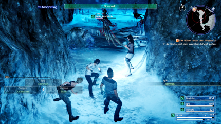 Nützlich: 
Die verschiedenen Fertigkeiten der Mitstreiter helfen in Kämpfen. Wenn Ignis den Befehl zum Sammeln gibt, dann wird die Gruppe geheilt. (PS4)