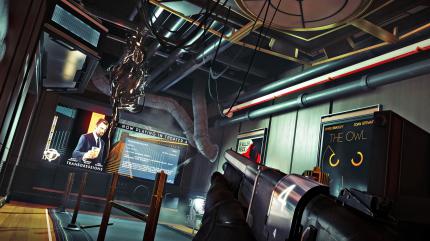 Gut hinsehen: 
An diesem so vergnüglichen Ort liegt ein Typhon-Alien auf der Lauer - oder sind das nur lockere Kabel, die von der Decke hängen? (PS4)