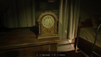Mit der Nähnadel stellt ihr die Uhr auf 5.00 Uhr.