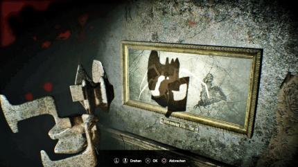 Es werde Licht: 
In Schattenrätseln müsst ihr Objekte so drehen, dass sie ein Bild auf die Leinwand werfen. (PS4)