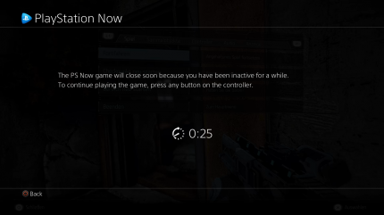 Nach zu langer Untätigkeit werden Spiele automatisch beendet.