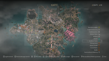 Die Map von Peh ist ziemlich verpixelt und stellenweise sind einfach zu viele Marker in einem Areal gesetzt, das wird schnell unübersichtlich.