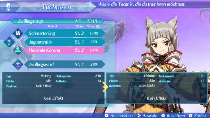 Mit Waffenpunkten könnt ihr eure Meistertechniken verbessern.