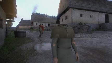 Kopflos durchs Mittelalter: Die Pop-Ups machen gelegentlich selbst vor NPCs nicht Halt.