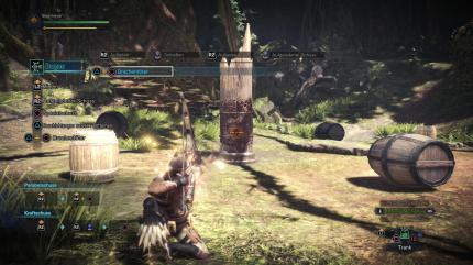Monster Hunter World - Bogen - Der Drachentöter-Schuss durchdringt das Monster von vorn nach hinten und teilt mehrmals Schaden aus.