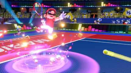 Bei besonders starken und wirkungsvollen Schlägen fangen Mario und seine Umgebung schon mal an zu leuchten.