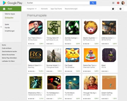 Download-Portale für Mobilgeräte (hier der Google Play Store) werden regelrecht mit Produkten überschwemmt. Viele gute Spiele gehen dabei unter, da es unmöglich ist, die Übersicht zu bewahren. Da helfen nur Kuratoren, die aber längst nicht alles beachten können.
