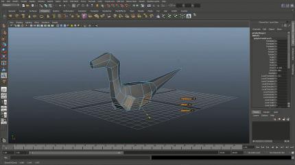 Nach und nach fügt Gareth dem Block weitere Polygonflächen hinzu und kreiert dadurch grob seine 3D-Figur. Hier entstehen gerade Arm- und Beinstümpfe.