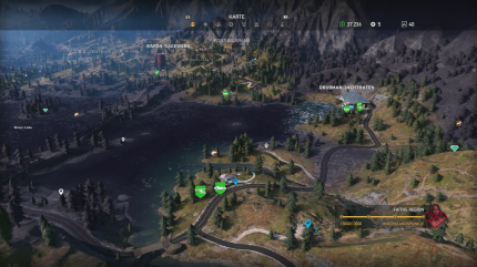 Die dreidimensional gestaltete Map ist echt gut gelungen und erlaubt uns einen guten Überblick über Hope County.