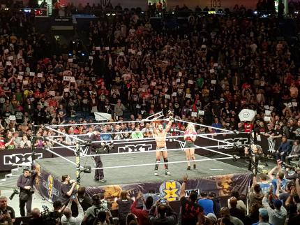 Garganos Glanzstunde: Einen Tag vor WrestleMania 34 fand mit NXT TakeOver: New Orleans in der Halle nebenan die große Show der WWE-Entwicklungsliga statt.