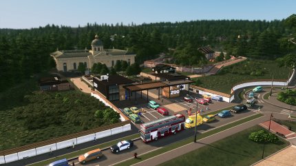 Verkehrsstau vor Einfahrt zum Zoo in Cities: Skylines 1