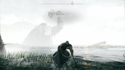 Die Statue von Thor taucht auf dem See der Neun auf.