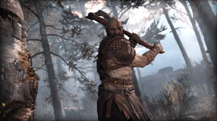 God of War: Kratos mit der Axt. Im Wald. Axt im Wald. Haha!